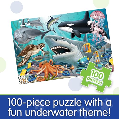 The Learning Journey Puzzle Doubles Brilla en la Oscuridad - Vida Marina - Rompecabezas de 100 piezas para preescolar (3 x 2 pies) miniatura 2