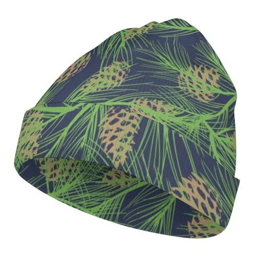 Pine Cones Pattern Kids Beanie Hat for for Girls Boys Children Cap Winter Knitted Chemo Cancer Headwear Accessories Gifts Decoration Black