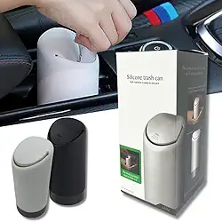 Mini Lixeiras De Carro Com Tampa Recipiente Portátil Silicone Para Armazenamento De Lixo Caixote Automotivo à Prova De Vazamento Para Suporte Copo Acessórios Internos