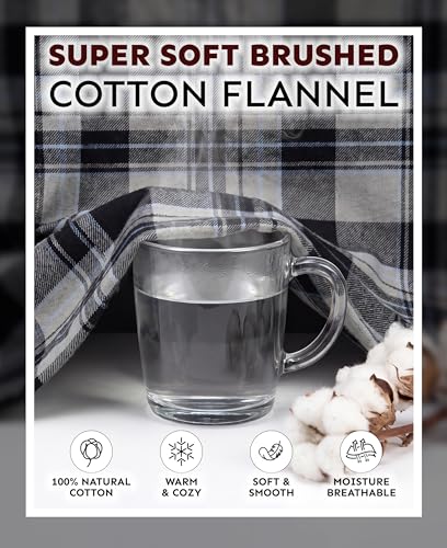 Image of Andrew Scott Mens 2 Pack Long Sleep -Sauna Robe / 100% Cotton Flannel Brush Warm Bathrobe