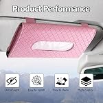 wuyaoyao Car Tissue Holder, Leather Sun Visor Napkin Case, Plaid-Pink - Image 4
