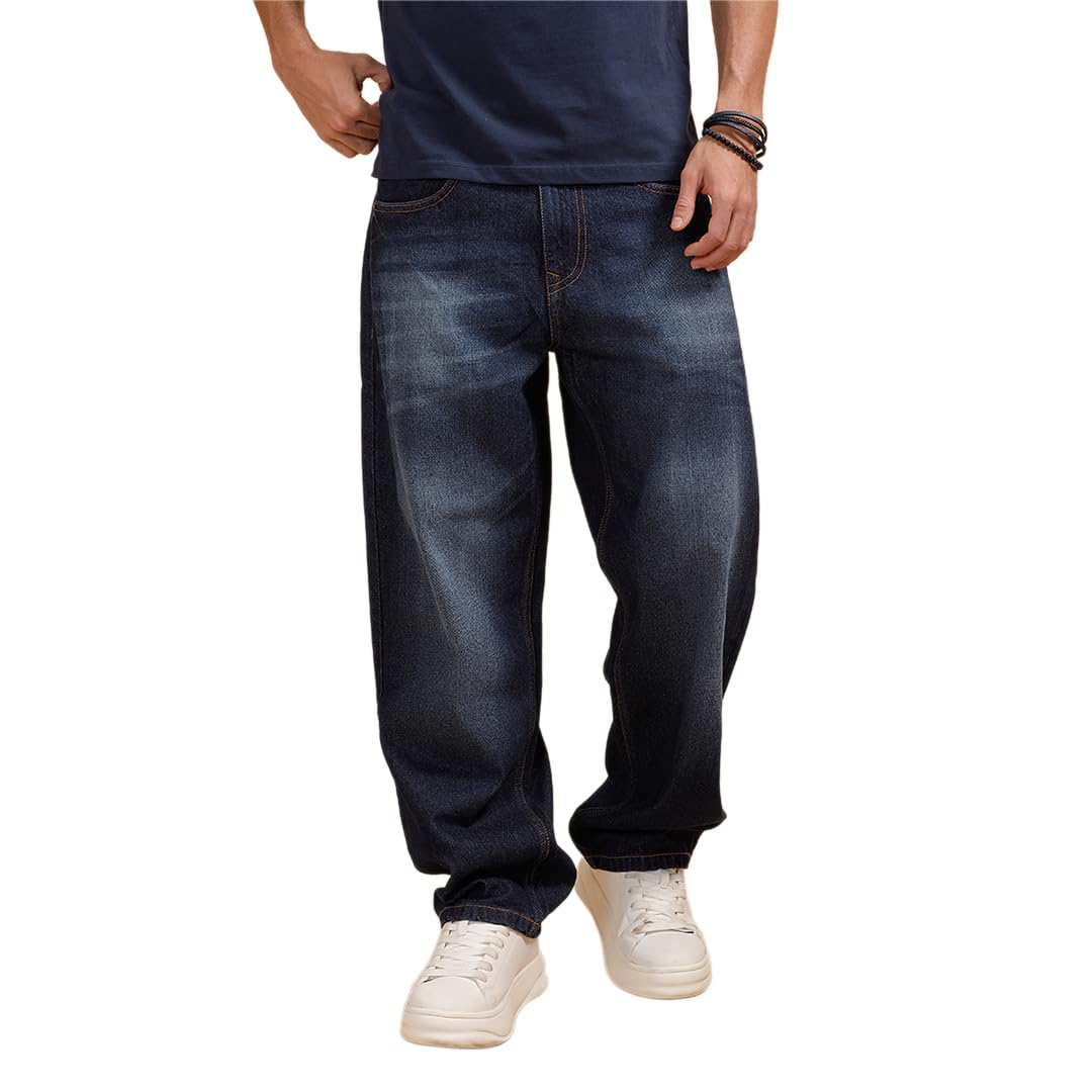wrogn Men's Pure Cotton Jeans | Loose Fit-picture-33