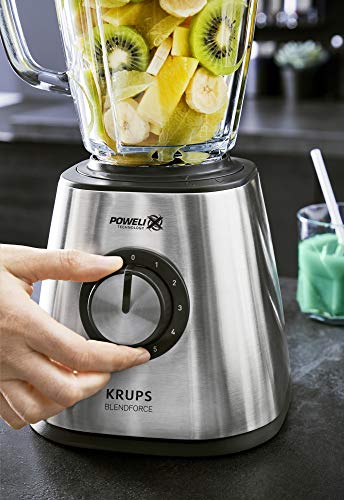 Krups KB439D Blendforce 2 blender | 800 Watt | 5 snelheden | pulsfunctie | 1,75 liter thermoglas container (inhoud: 1,25 liter) | schokbestendig | ijssnijder | roestvrij staal - Afbeelding 5