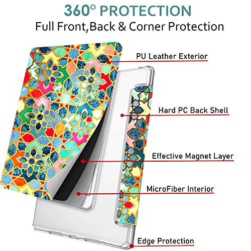 Image of DuraSafe Cases for iPad PRO 12.9 3 [ 3rd Generation 2018 ] A1876 A2014 A1895 MTHN2HN /A MTHU2HN /A MTEL2HN /A MTEM2HN /A Trifold Printed PC Lightweight Protective Clear Back Cover - Damask