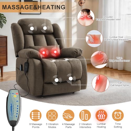 Image of Dual Motor Infinite Position Power Lift Recliner Chair for Elderly, Brown