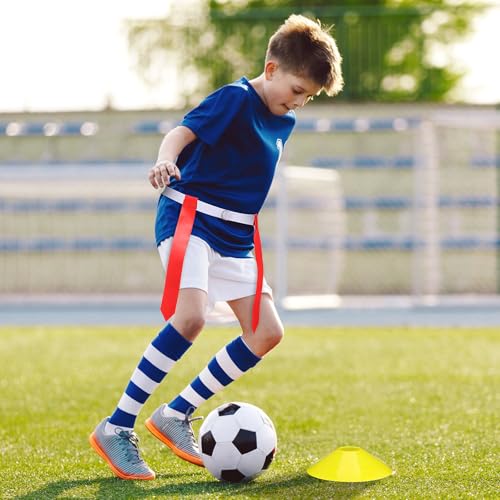 Accesorios de fútbol para niños con cinturones ajustables y conos para ejercicio de agilidad 4