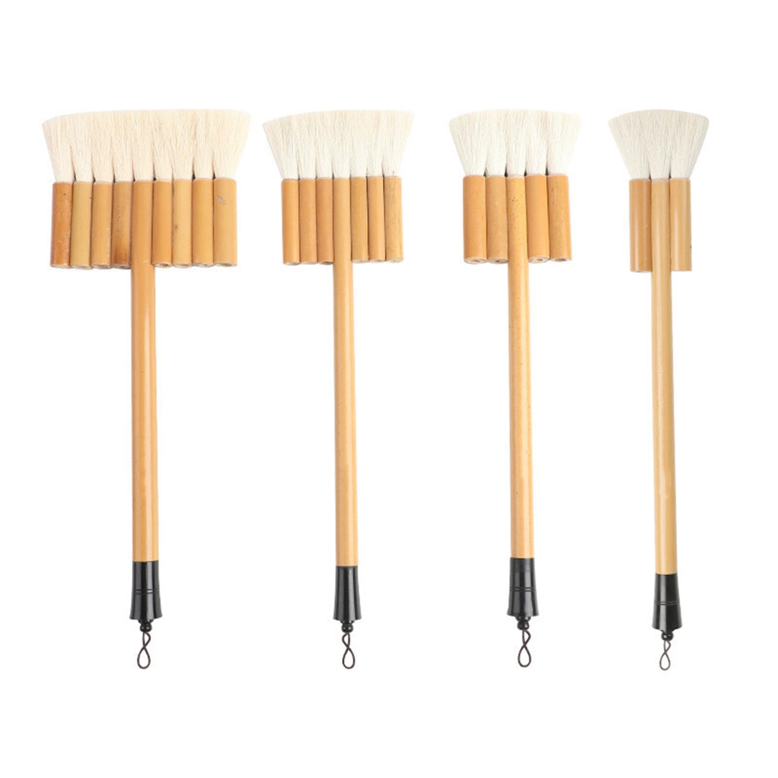 Künstler-Aquarellpinsel, Ziegenhaar, flach, Holzgriff, 3er Set