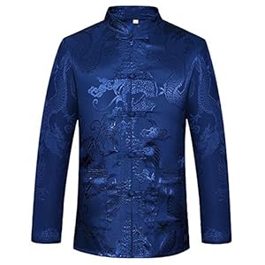Alternative view of Tang Suit Herren Hanfu Traditionelle Chinesische Kleidung Kung Fu Shirt Uniform Langarm Mantel Tops und Hosen