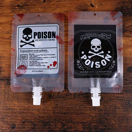 Cabilock 8 Pcs Saco de Sangue Do Dia Das Bruxas Sacos de Grau Alimentar Bebidas Suco Cocktail Saco d