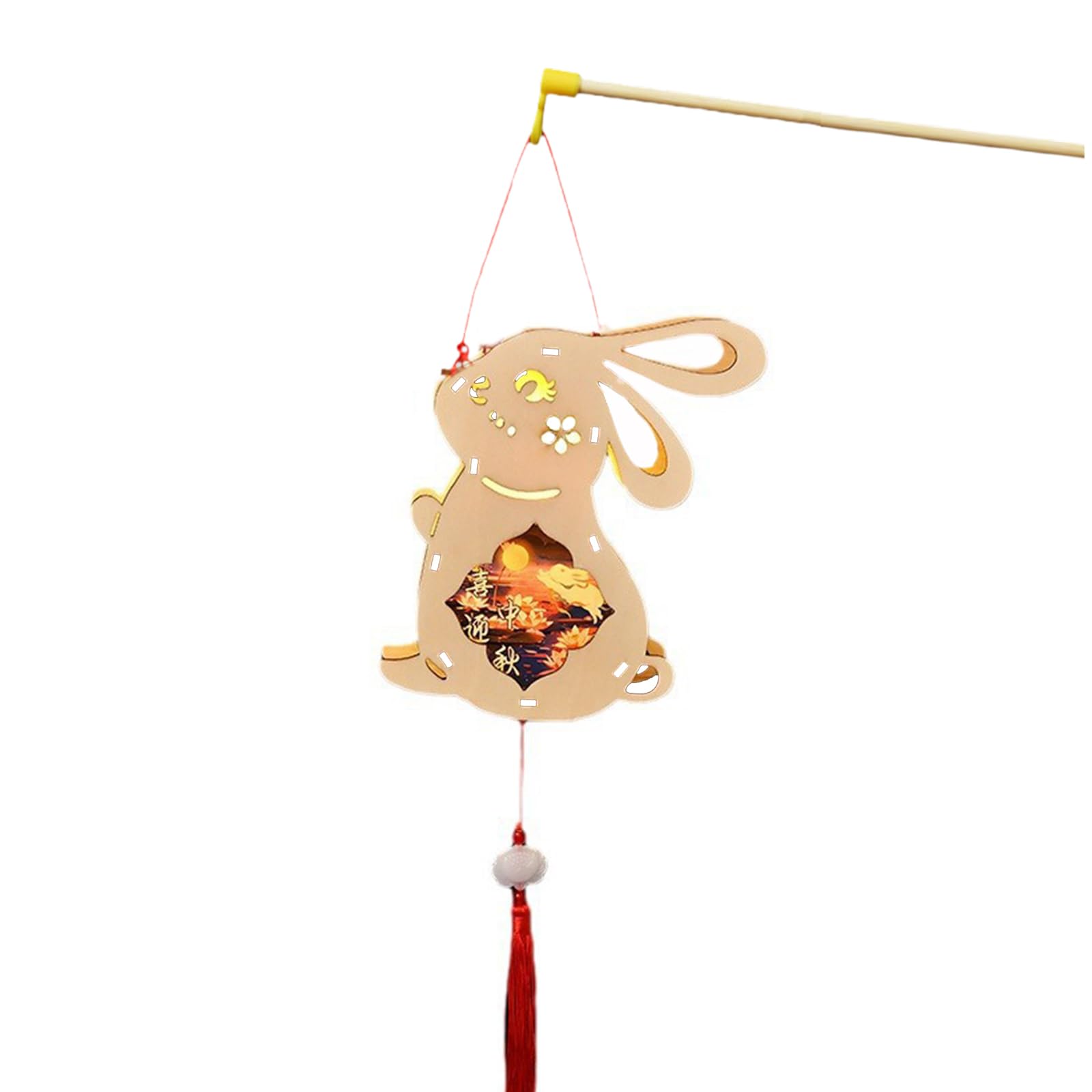 Jazuaiao Festival Rabbits Hanging Charm Artistic Rabbits Light Set for Autumn Festival Home Adornment Button Styles Assembly Light