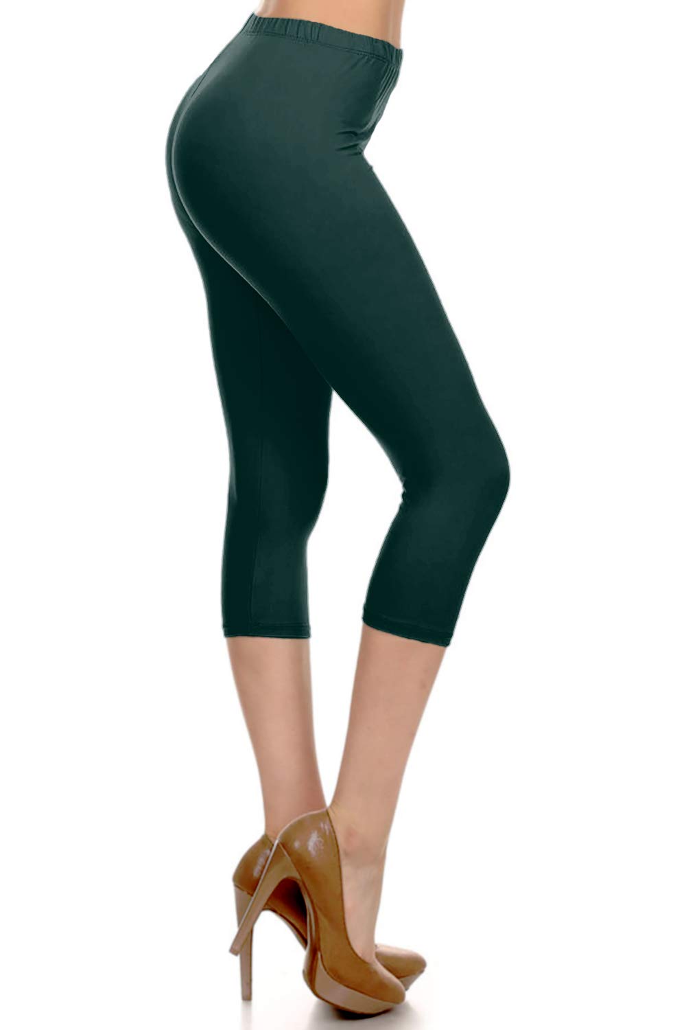 Leggings Depot Women's High Waisted No-Roll Leggings, 1" Waistband