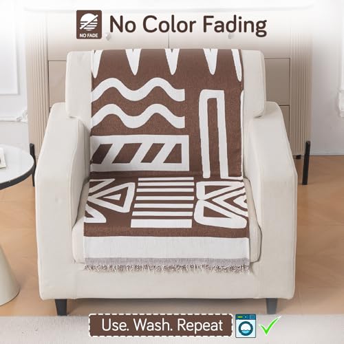 Image of HOKIPO Sofa Cover 1 Seater, 180x60 cm, Chocolate Brown