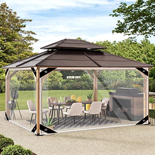 Plane Transparent Mit öSen Plane für außenbereich durchsichtig，OKYUK 0.35mm PVC-Kunststoffplane für Terrasse Vordächer Faltbar，Pavillon, Terrassen, Windschutz, AußEnbereich, 400g / M² （2M*3M）