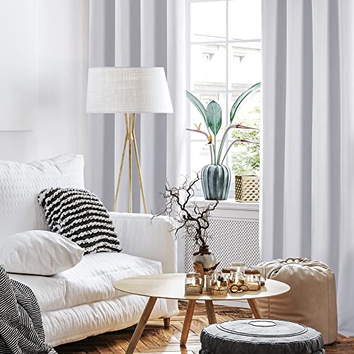 Deconovo Blackout Curtains for Bedroom – Set of 2 42W x 84L Inch Thermal Insulated & Noise Reducing Panels–Home Window Room Darkening Sustainable Grommet Drapes for Living Room and Nursery, Star White - Image 3