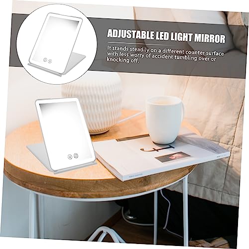 Espejo de Maquillaje LED Recargable USB Plegable Happyyami miniatura 5