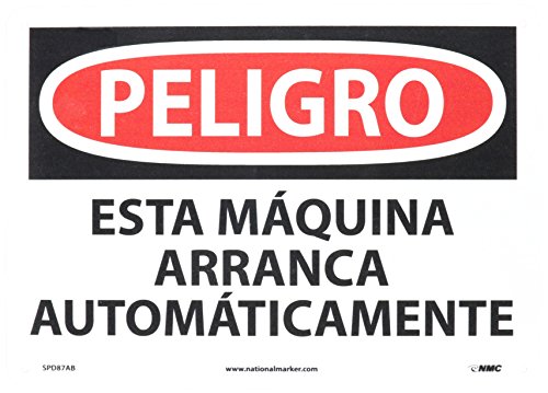 Panneau OSHA machine démarrage automatique NMC SPD87AB plaque aluminium sécurité