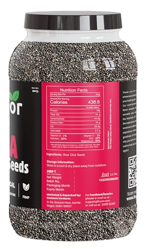 Image of Livyor Raw Chia Seeds - 800g for Eating | Weight Management with Omega-3 | Rich in Calcium | Rich in Protein and Fiber | Pack of 1