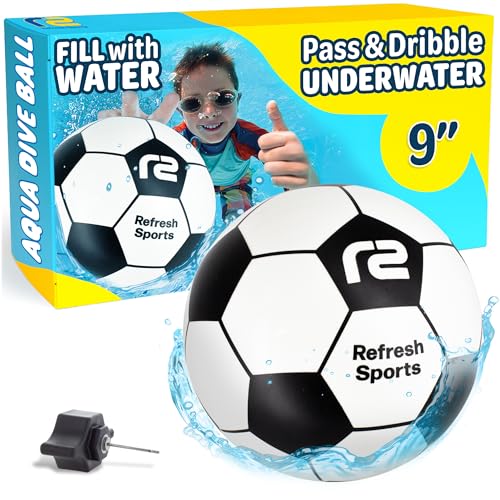 Aqua Dive Soccer Ball – Fun Underwater Pool Toy for Ages 8-12 – Outdoor Ball Game for Kids – Kick, Pass, or Catch – Ideal Water Toys for Summer Pool Parties & Beach Games - Fun Gift For Boys & Girls