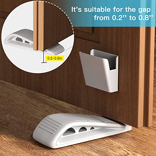 Adkaliv Door Stoppers For Floor Rubber Door Stop Wedge, Door Gaps And Prevent The Lock-Outs,Heavy Duty Door Stopper (1, Grey) #TOP1