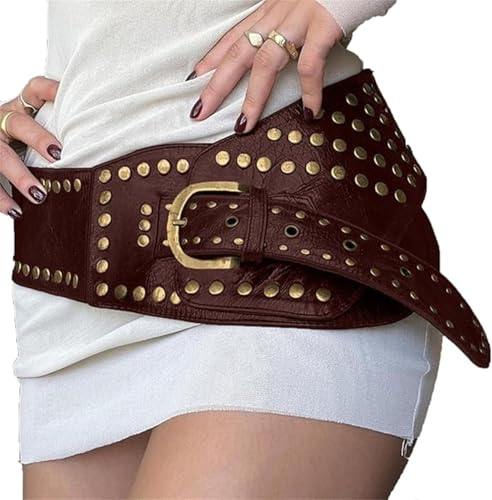 Studded Belt Chunky Belt for Women Boho Belt Thick Belts Emo Belt Streetwear Y2k Punk Aesthetics 80s Belt