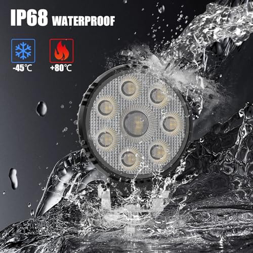 Foco LED de Trabajo 25W 12V 24V Focos Gran Angular Impermeable IP67 para Todoterreno y Tractor 6