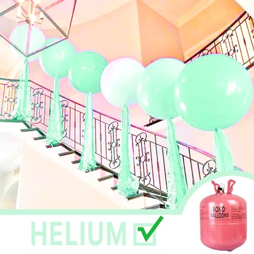 Image of PartyWoo Mint Green Large Balloons 4 pcs 36 Inch Pastel Green Light Green Giant Big Jumbo Balloons for Birthday Baby Shower Wedding Anniversary Graduation Party Decorations, Green-Q06