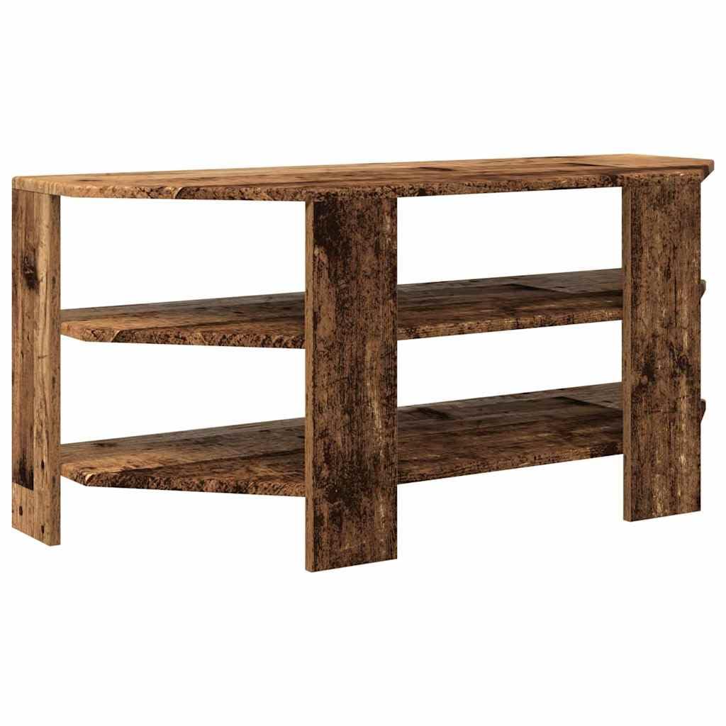 Mobile angolare per TV angolare in legno anticato, 102 x 40,5 x 45 cm, con spazio e scaffale, per soggiorno, camera da letto, gaming, home theater, moderna console multimediale bassa con