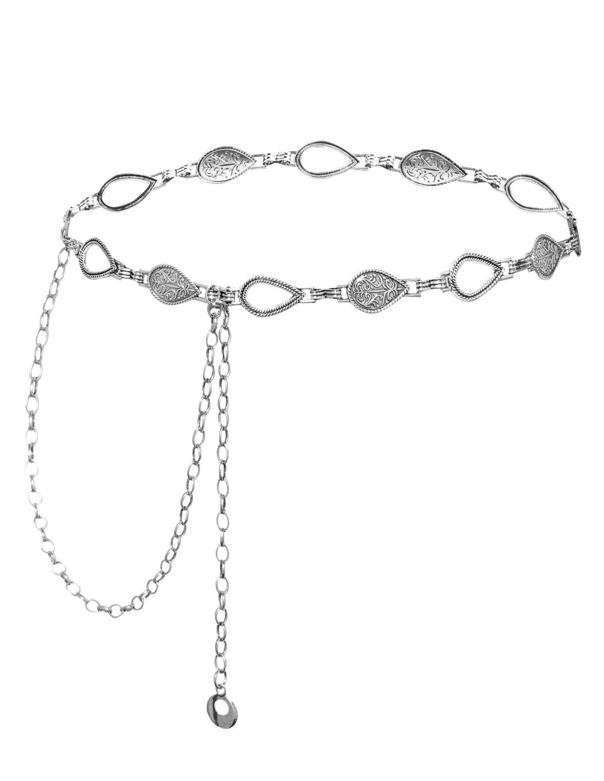 Scarlet Darkness Chain Belt for Women Metal Waist Chain Belt Concho Boho Western Belt