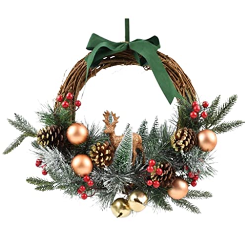 Couronne de Noël magnifique pour porte entrée sans perte d'aiguilles