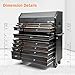 Olympia Tools Heavy Duty 52in. 15-Drawer Tool Chest and Rolling Cabinet Combo, Mechanic Tool Organizer Box for Garage Workshop, Black