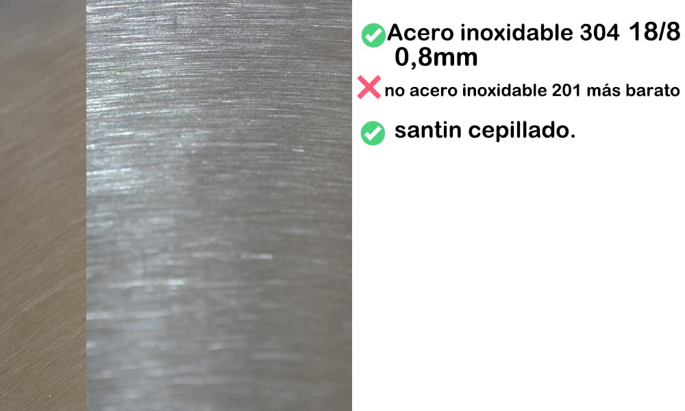 Fregadero de cocina de acero inoxidable 304 de 0,8 mm,Fregadero empotrado 1 seno 80 x 50 x20cm,pequeña rectangular (Escurridor a la izquierda)