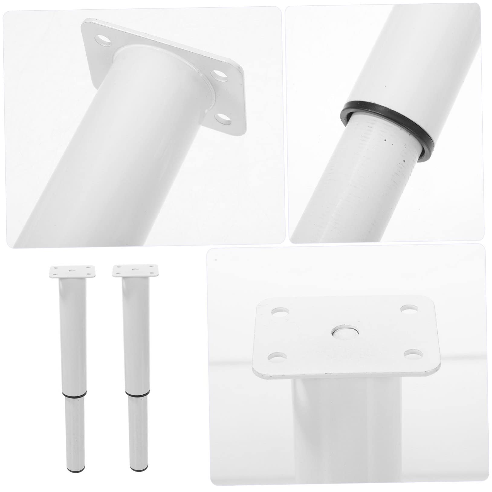 Gadpiparty Piedini Antiscivolo Mobili e Regolabili in Ferro per 2 Pezzi Bianco Resistenti All’usura, per Armadi e Mobili Fai da Te