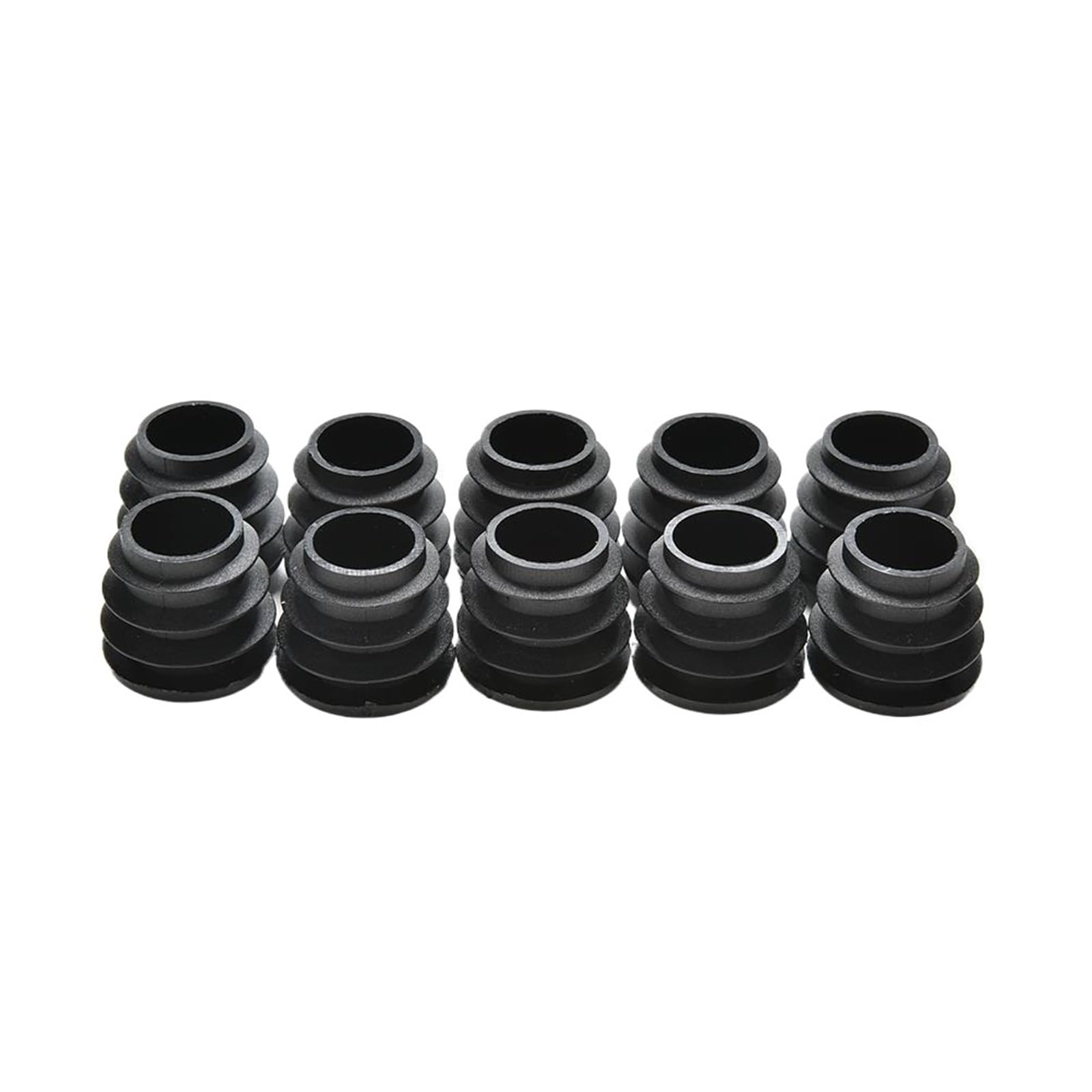 10Pcs Plastic Furniture Leg Plug Blanking End Caps Insert Plugs Bung For Round Pipe Tube Black For Pipe(19mm)
