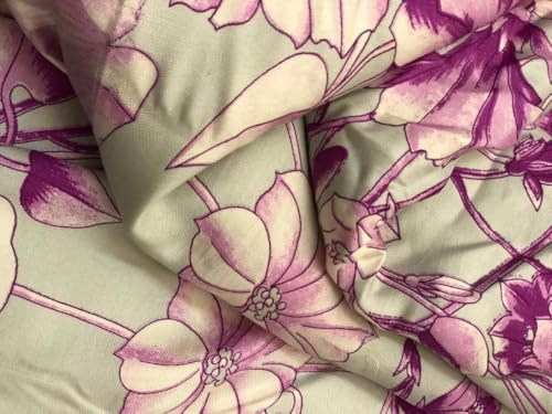Soie imprimée fleurs roses et violettes pour création unique