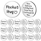 Landical Sobriety Gifts for Women Men Sobriety Chips Pocket Hug Gifts Bulk for Him Her Addiction Recovery Cancer for AA Sympathy Alcoholics Survivor Warrior Fighter(24 Pcs)