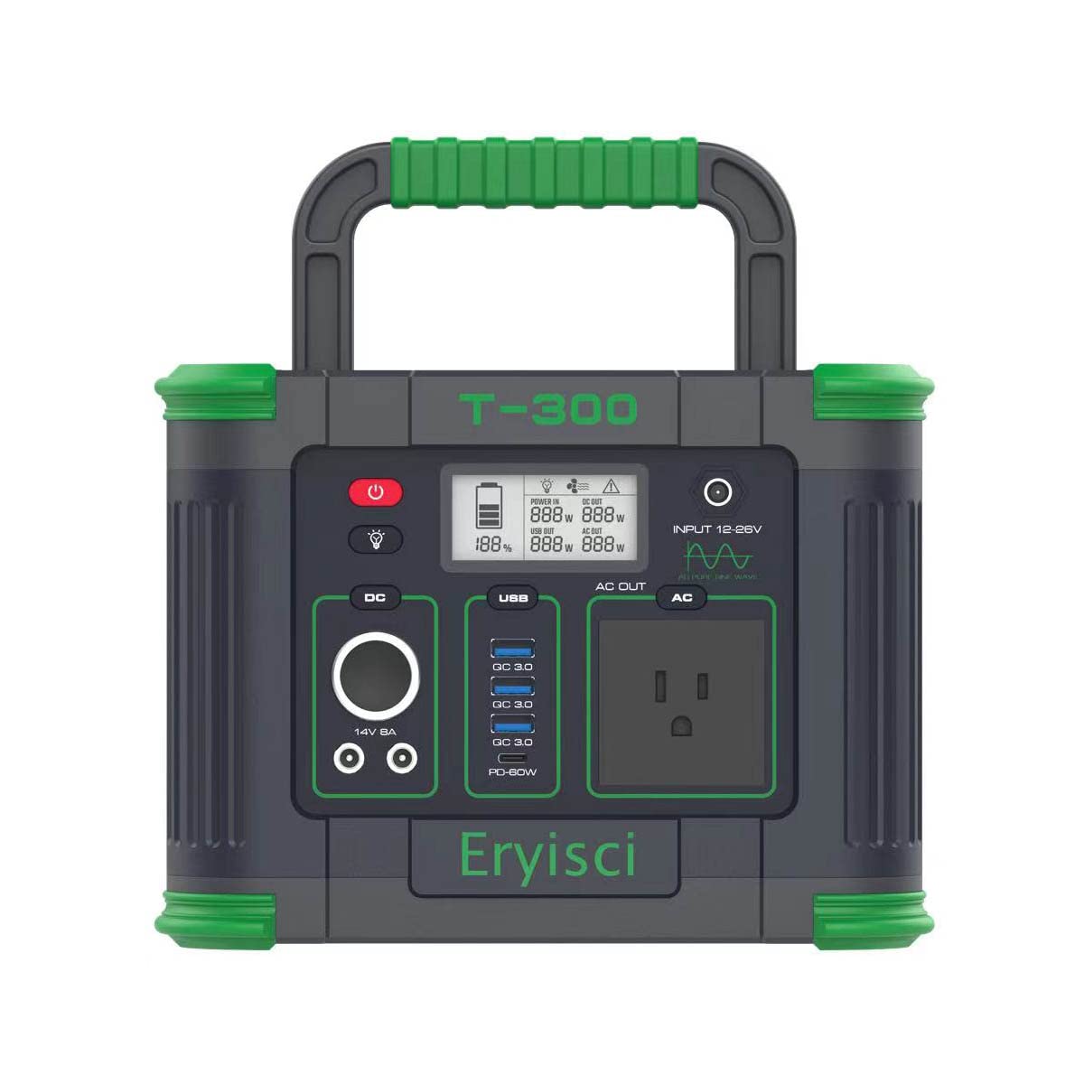 Portable Power Station 300W Eryisci Solar Generators for Indoor Home use  Emer... | eBay