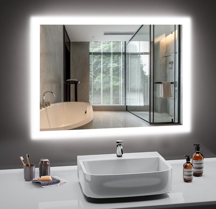 PESENXAN LED Badspiegel mit Beleuchtung mit Touch-Schalter Badezimmer Wandspiegel