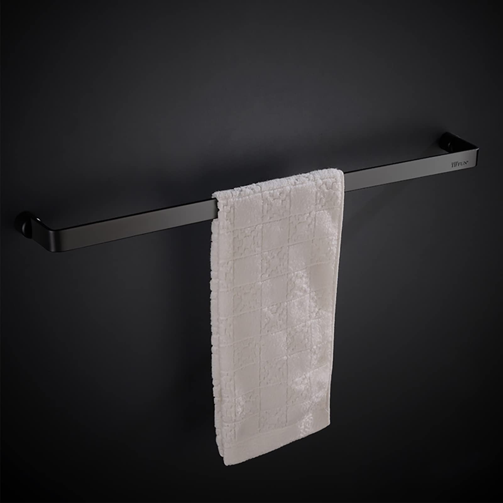NEECS Porte-Serviettes en Acier Inoxydable à Tige Unique, Porte-Serviettes Mural pour matériel de Salle de Bain et Cuisine 50 cm/60 cm/70 cm, Finition Noire polie (Taille : 27,6 Pouces/7