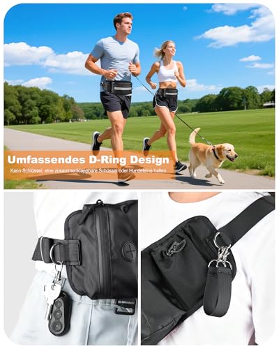 Razobws Leckerlibeutel für Hunde - Wasserdichter Futterbeutel Hundetraining mit Großer Kapazität, Abnehmbare Snack-Innentasche, Multifunktionale Bauchtasche für Hundezubehör