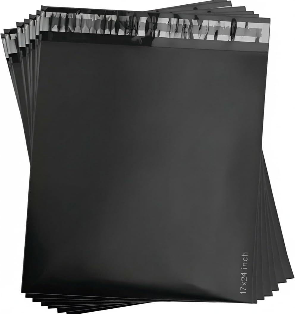 Mxtore Black Poly Mailer Self-Sealing Postage Bags, 24x36 Inch, Waterproof, Tear-Resistant, Opaque, for Clothing and Vinted, 7 Pack โ image 1