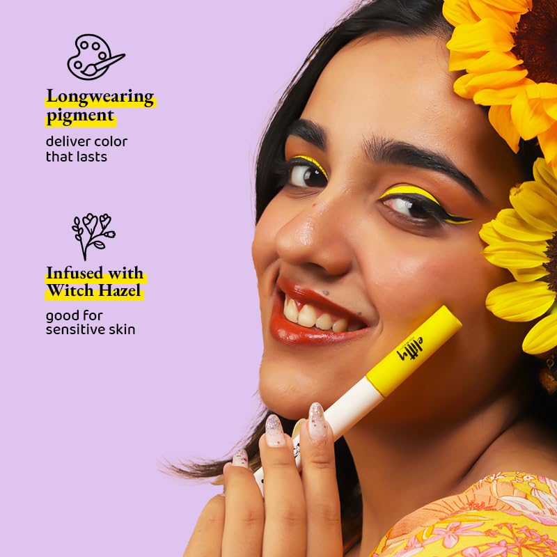 Image of Elitty Four Play Pop Colour Waterproof Liquid Eyeliner Combo | Matte Shades (Yellow, Lilac, Light Blue) & Metallic Shades (Emerald Green) | Lasts Upto 12 Hrs | 1 ML Each