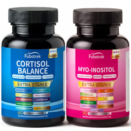 Cortisol Senken+ Myo - Inositol Kapseln, Cortisol Senken Cocktail mit L-Theanin, Ashwagandha, Magnesiumglycinat & Vitamin D3… – Ansicht 1