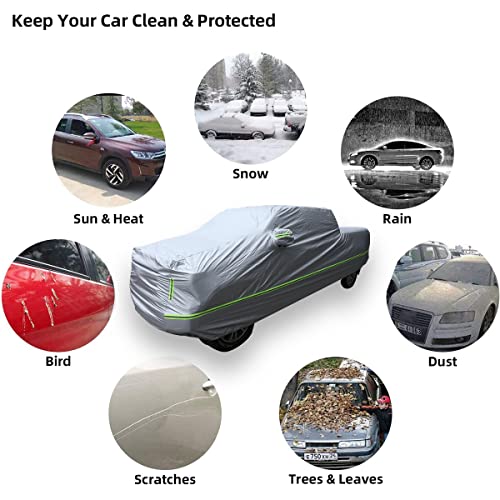 Image of Car Cover All Weather Snowproof UV Protection Windproof Outdoor Full Car Cover Compatible for 2014-2023 2024 2025 Toyota Tundra Accessories Indoor Outdoor Snow Rain Dust Hail Auto Protector