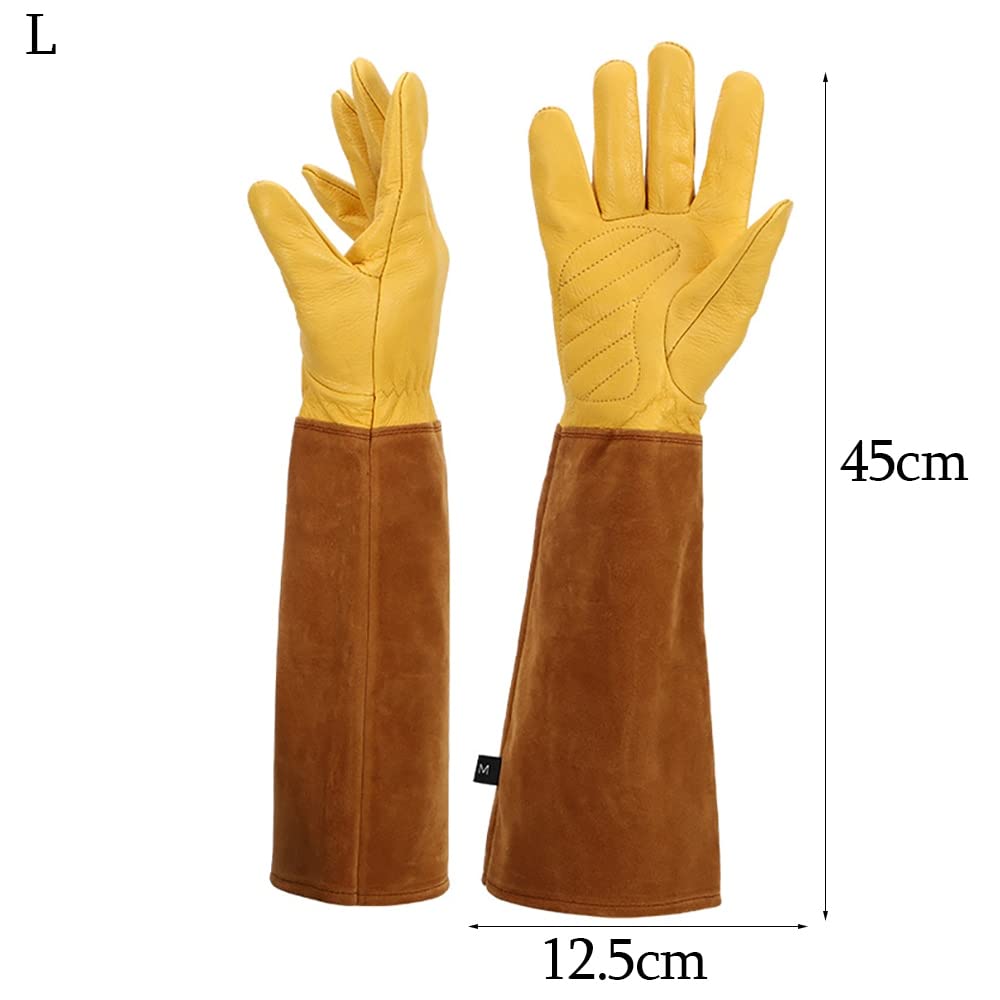Guanti da Lavoro Guanti da Giardinaggio, Guanti da potatura in Pelle for Rose a Prova di Spine con Protezione Lunga for l'avambraccio for Donne e Uomini, Guanti da Giardinaggio