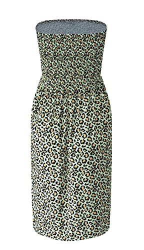Image of Zyyfly Strapless Dress for Women Summer Beach Boho Smocked Tube Top Dress