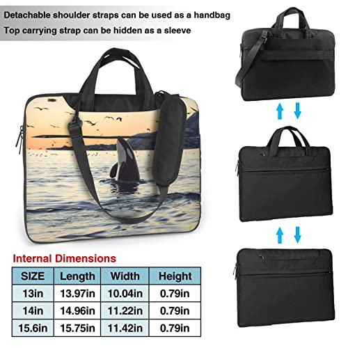 Maletín para Portátil con Estampado de Ballena y Correa Ajustable miniatura 3