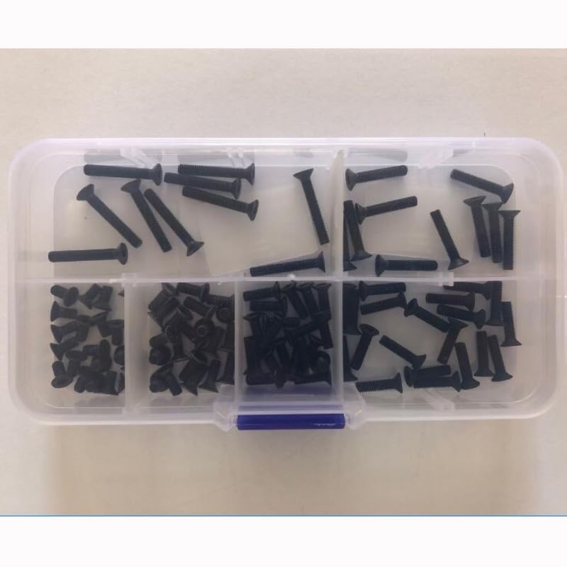50PCS Torx Screw Flat Head Bolts Machine Screws (M4) Black 6-16mm Length Sets Assortment