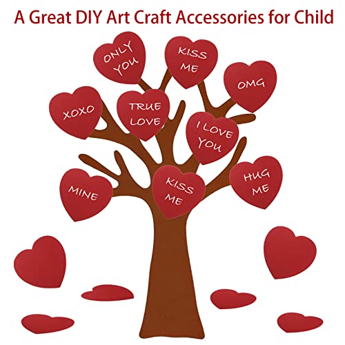 72 peças de recortes de papel de coração grande, corte de papel em formato de coração vermelho, cora