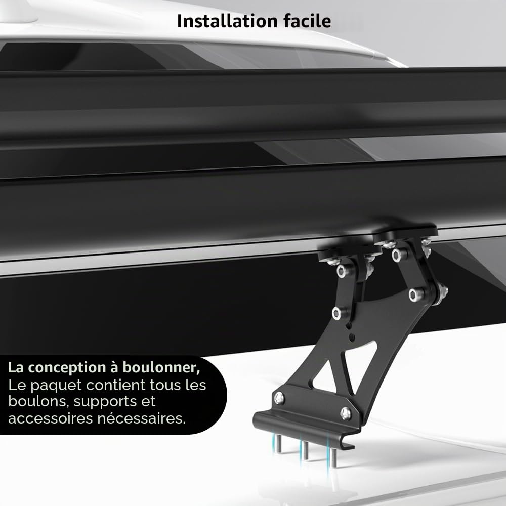 Aileron arrière universel double couche réglable aileron arrière Wing GT Racing Drift Spoiler arrière Aile arrière universel en aluminium modification du véhicule