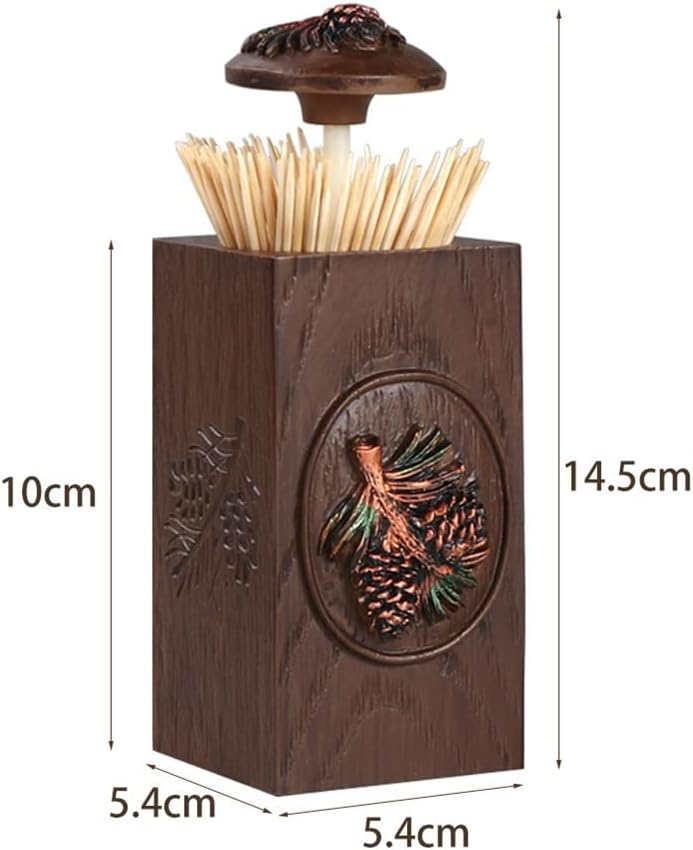 Retro resin toothpick holder dustproof cotton swab box bathroom storage living room dining